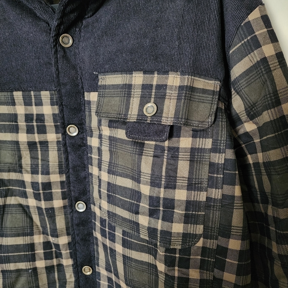 Haellun Men's Sherpa-Lined Flannel Shirt Jacket – Size L - Picture 3 of 7